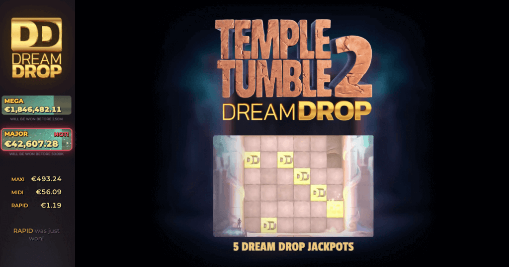 Spilleautomaten Temple Tumble 2 Dream Drop av Relax Gaming har vært en kjempehit