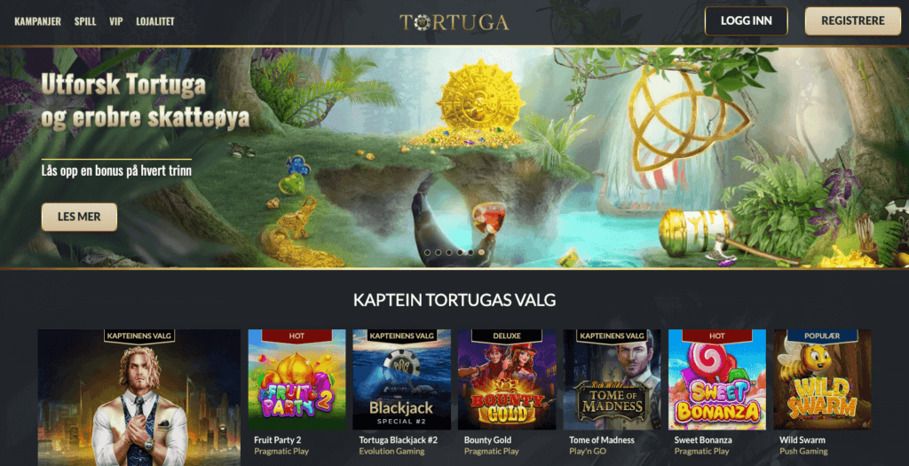 Forsiden til Tortuga Casino