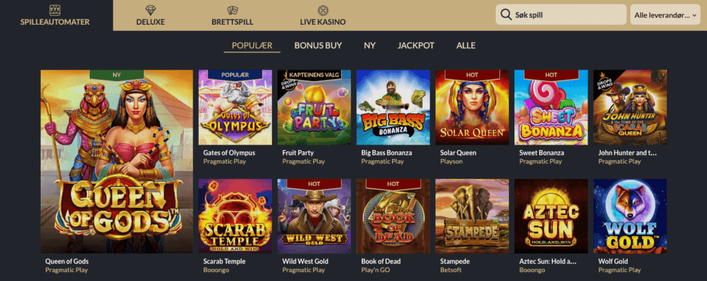 Spilleautomater hos Tortuga Casino
