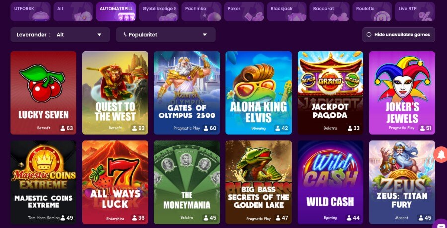 TrustDice har et variert utvalg av spilleautomater og andre casinospill