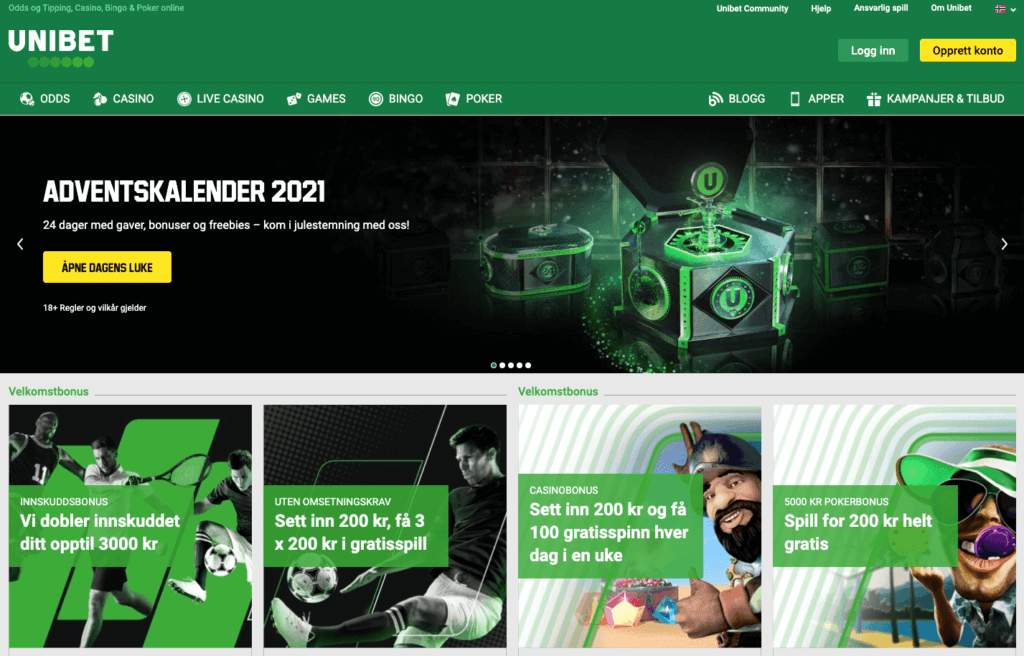 Juletilbud hos Unibet 2020 Unibet adventskalender 2021
