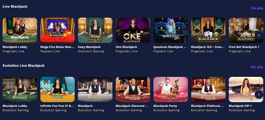 UnionBet har et live casino med klassiske bordspill og live game show-spill