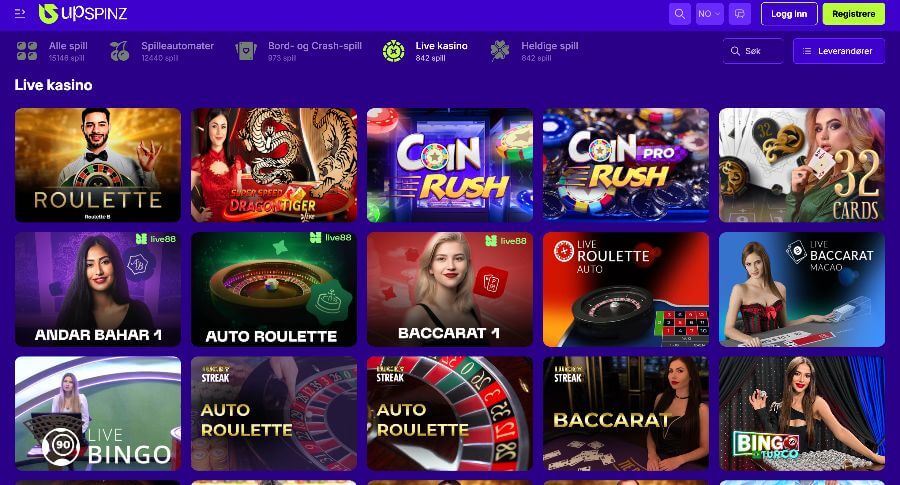 UpSpinz Live casino