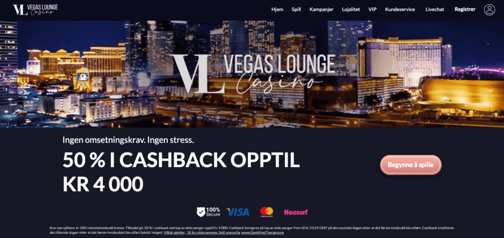 Cashback hos Vegas Lounge Casino