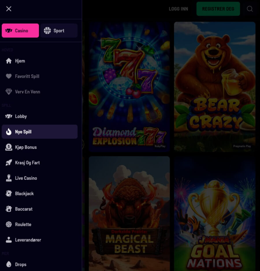 Vegaz Casino har et mobilcasino fra nettleseren