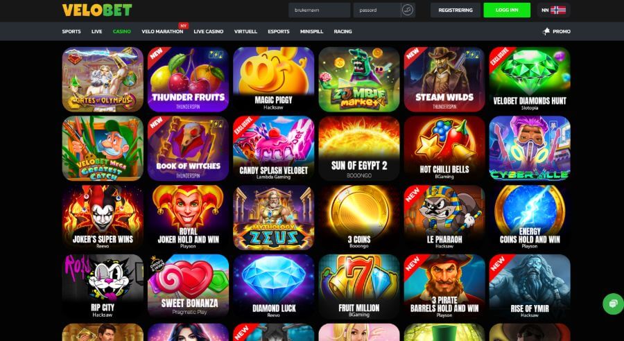 VeloBet Spilleautomater