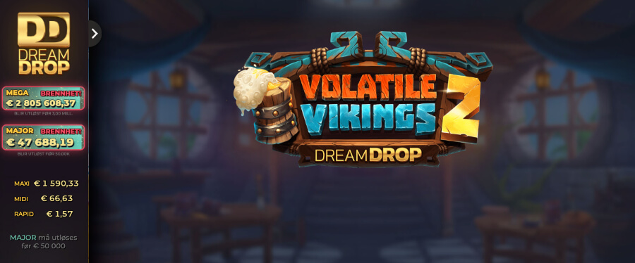 Spilleautomaten Volatile Vikings 2 Dream Drop av spillutvikleren Relax Gaming kommer også med en jackpot