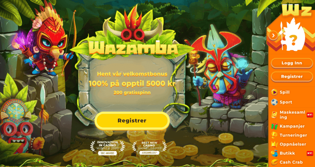 Velkomstbonus hos nettacasinoet Wazamba