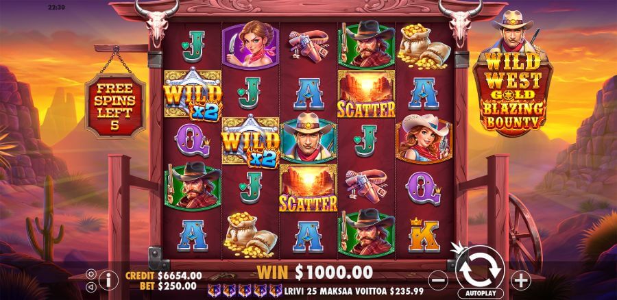 Wild West Gold Blazing Bounty Spillbrett 2