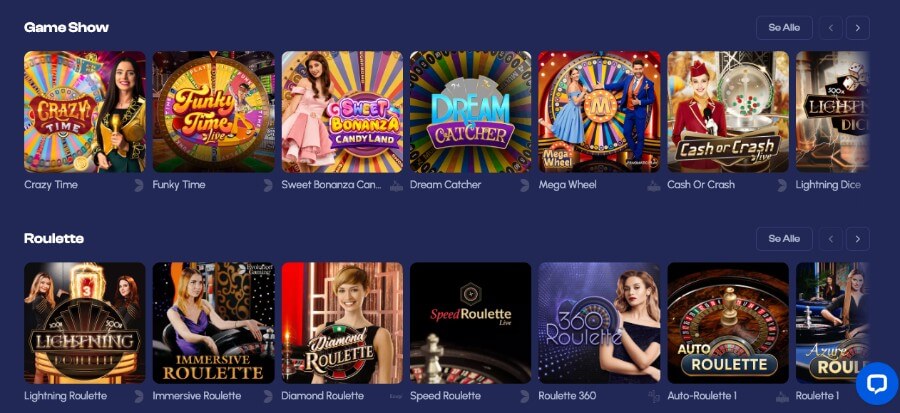 Winmaker har et live casino med klassiske bordspill og live game show-spill
