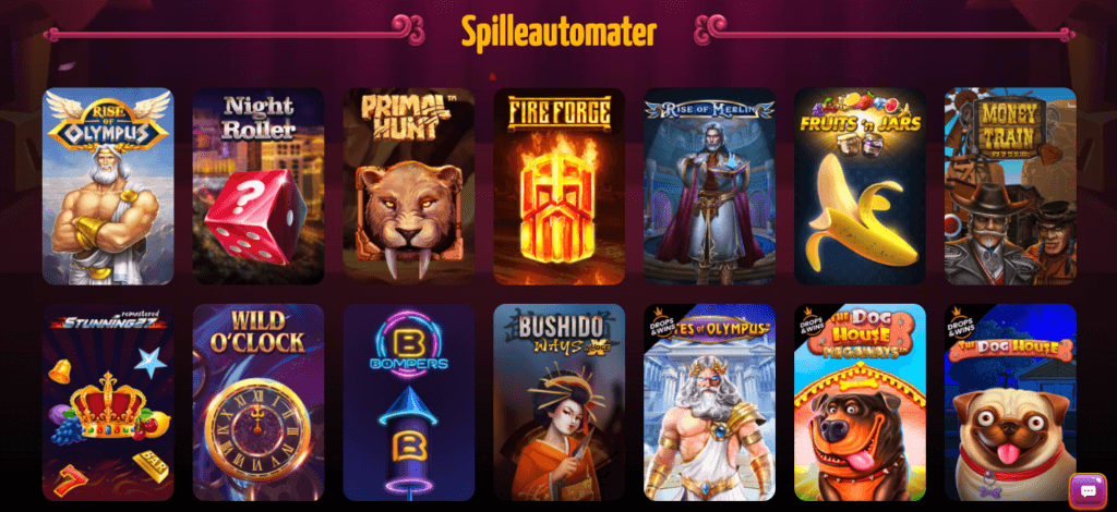 Spilleautomater hos nettcasinoet Winota