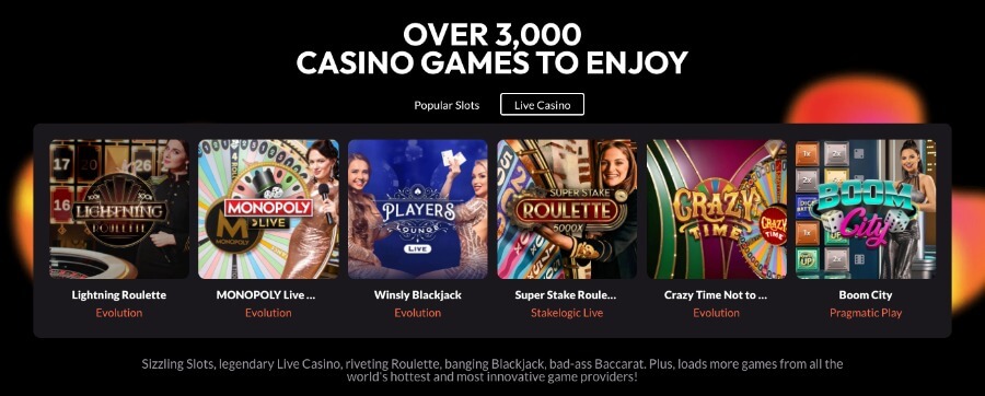 Winsly har et live casino med klassiske bordspill og live game show-spill