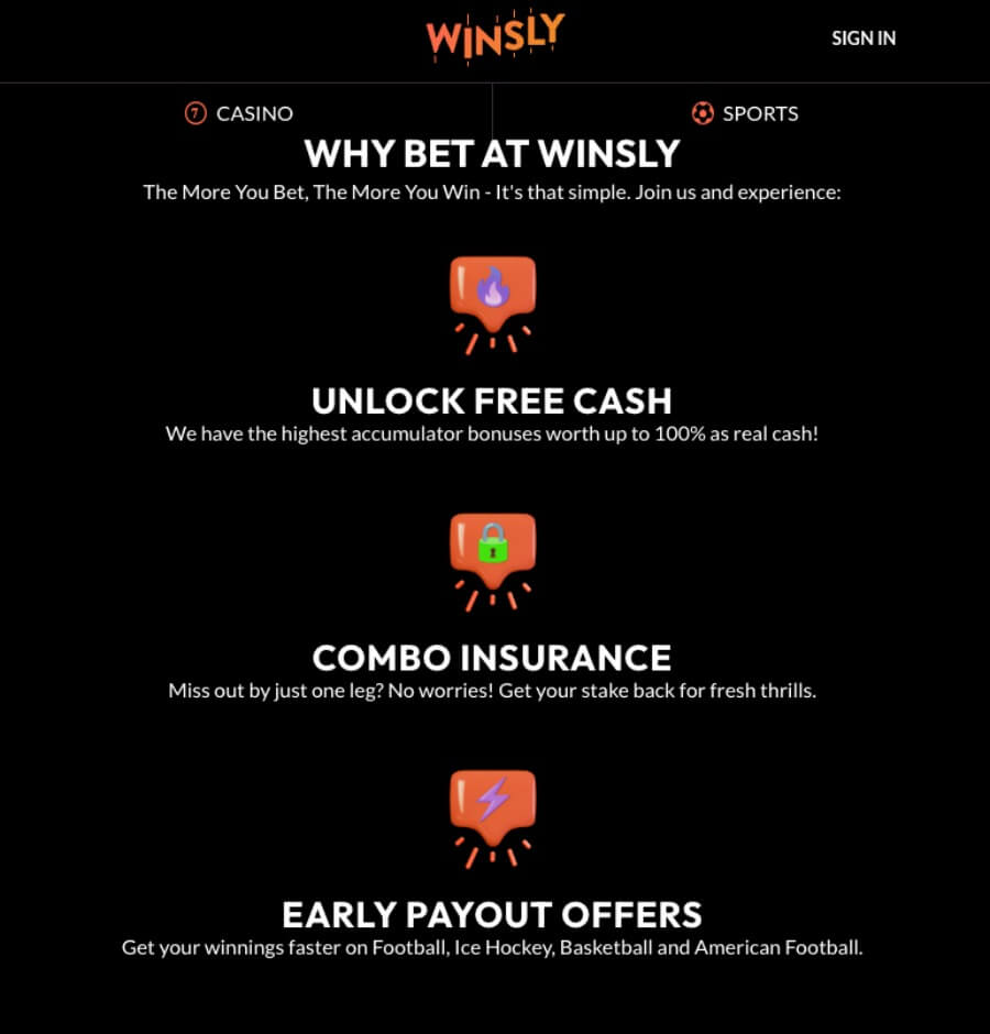 Winsly har et mobilcasino