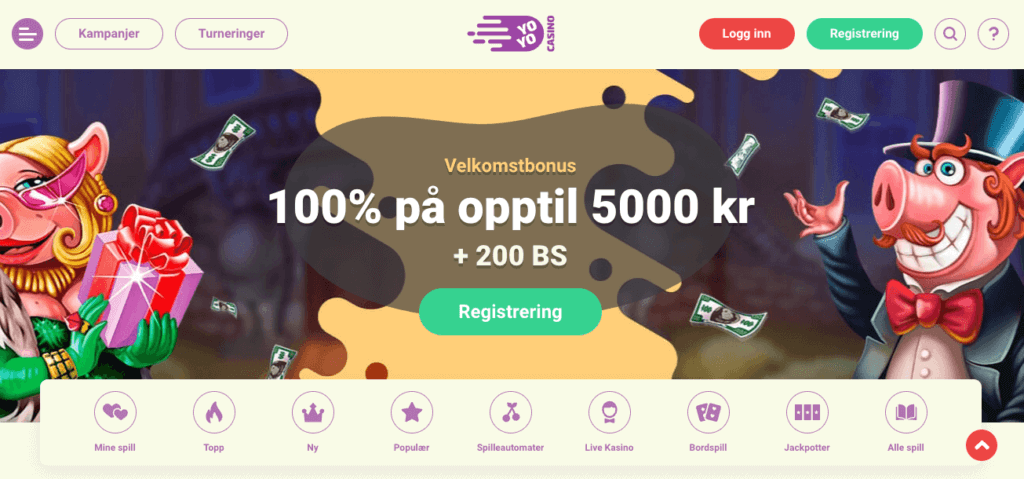 Forsiden til YoYoCasino