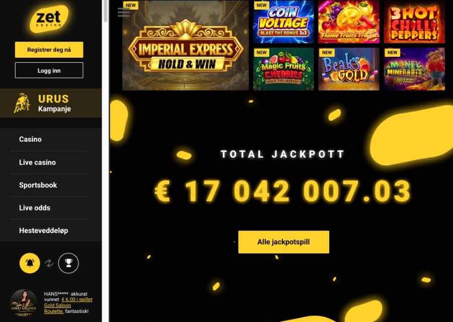 Zet Casino har et mobilcasino via nettleseren