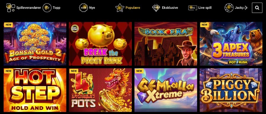 Zet Casino har et variert utvalg av spilleautomater og andre casinospill