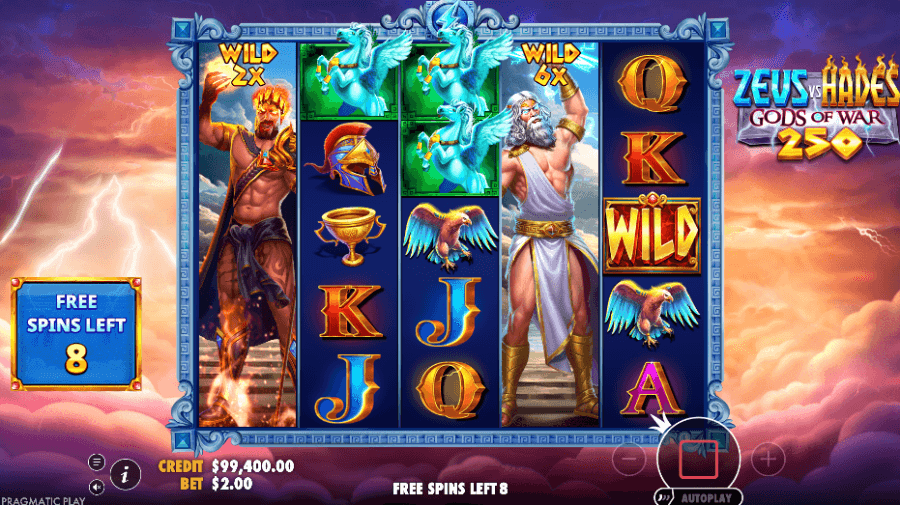 Zeus vs Hades - Gods of War 250 free spins
