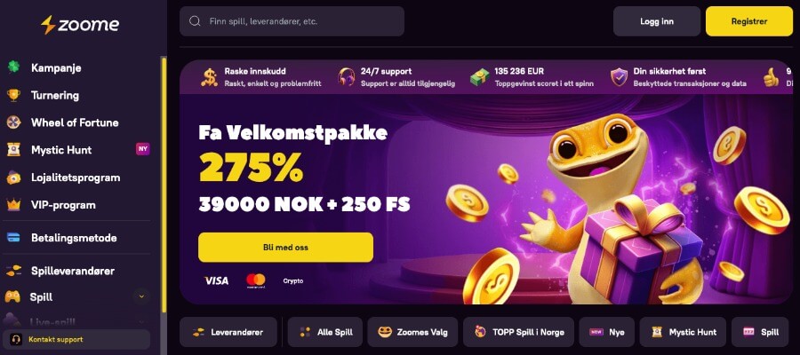 Zoome forside med bonus