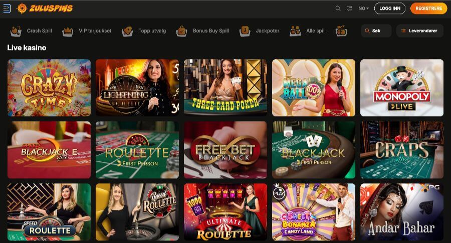 Zuluspins Live Casino