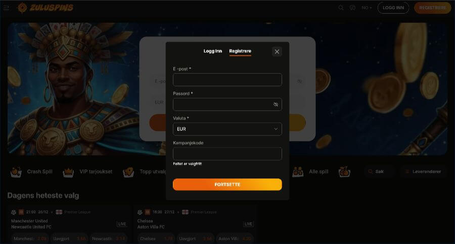 Zuluspins Registrering