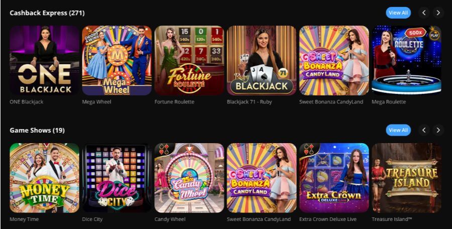 bCasino har et live casino med klassiske bordspill og live game show-spill