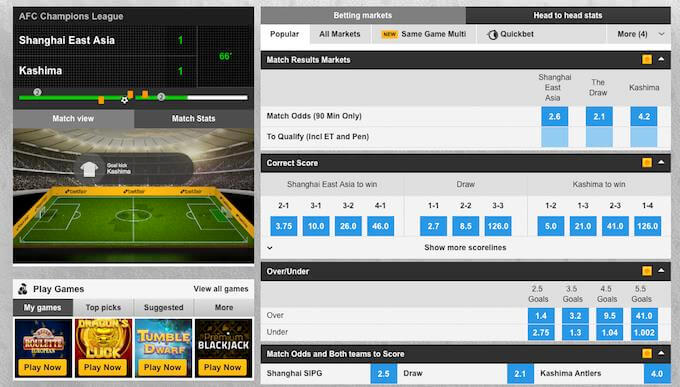 Betfair sportsbook liveodds