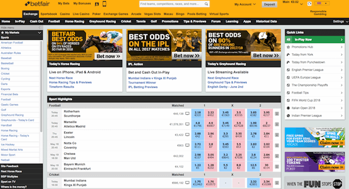 Betfair sport forside