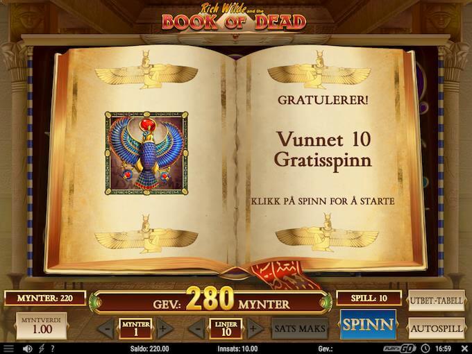 Book of Dead free spins