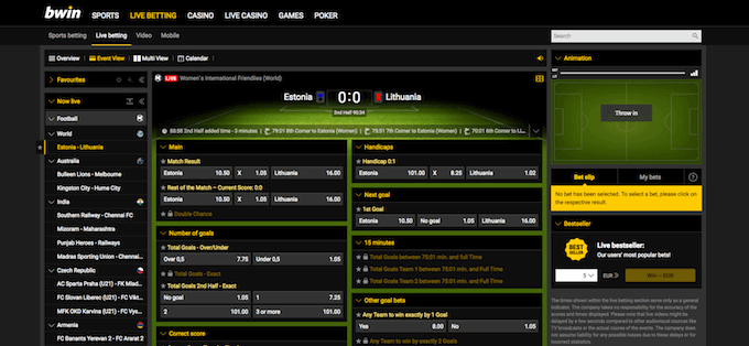 bwin odds og liveodds