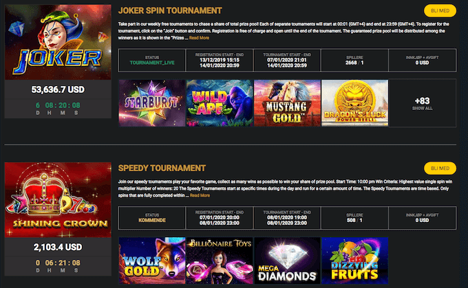 Campeonbet casinoturneringer