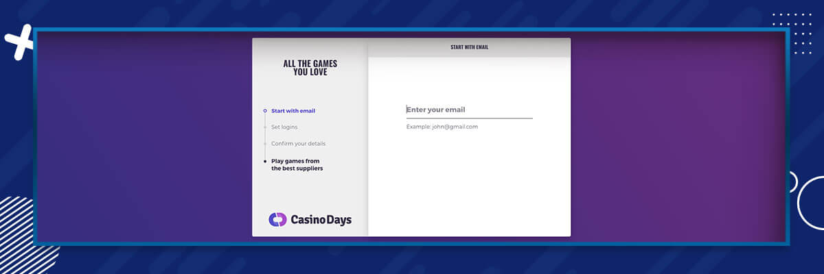 Registrering hos Casino Days Casino Days registrering