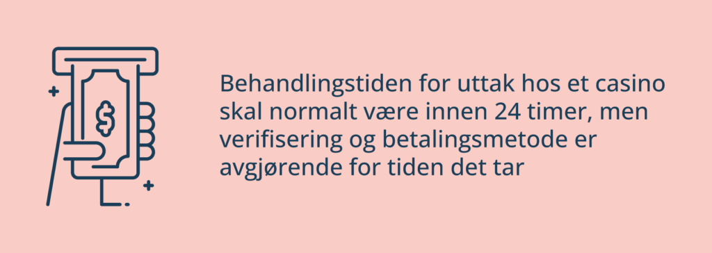 Verifisering og betalingsmetode spiller mye inn på betalingstiden hos et online casino