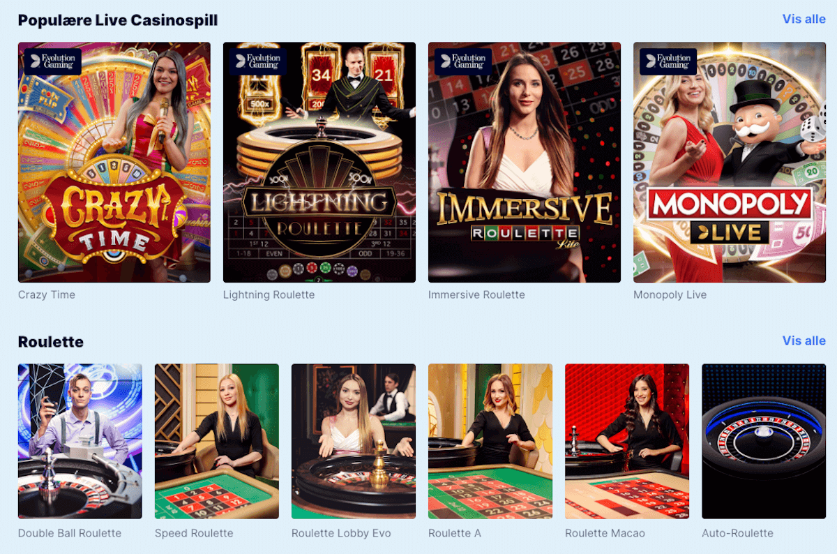 Live Casino hos CasinoFriday CasinoFriday - Live Casino