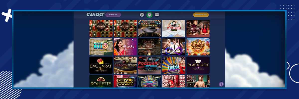 Live Casino hos nettcasinoet Casoo Casoo - Live Casino
