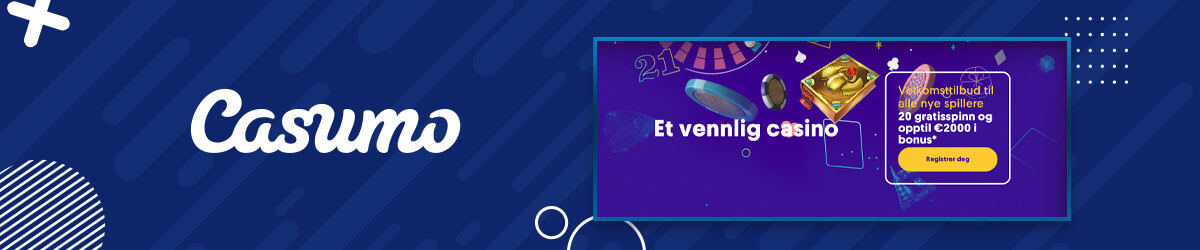 Forsiden til nettcasinoet Casumo Casumo forside