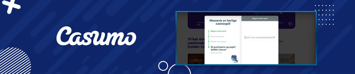 Registrering av spillekonto hos Casumo Casumo registrering