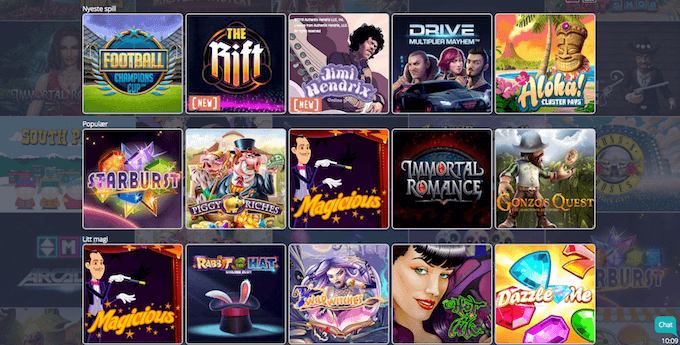 Chanz har et variert utvalg av spilleautomater fra flere spillutviklere