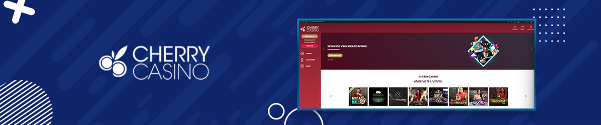 Forsiden til Cherry Casino Cherry Casino forside