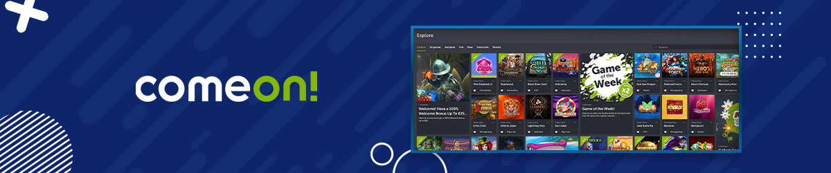 Forsiden til nettcasinoet ComeOn ComeOn forside