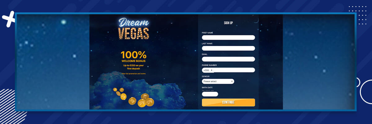 Dream Vegas registrering