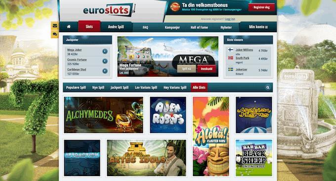 EuroSlots forside EuroSlots forside