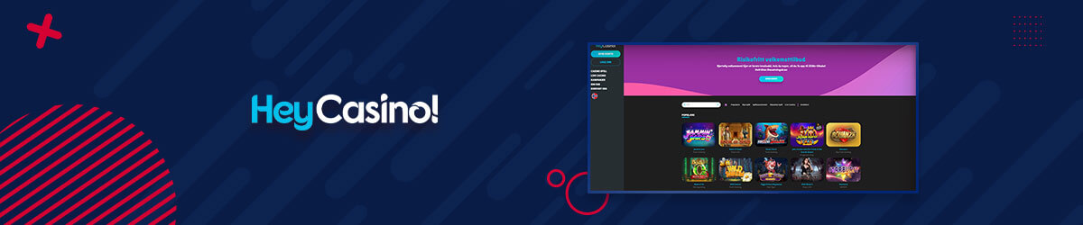 Forsiden til HeyCasino HeyCasino forside