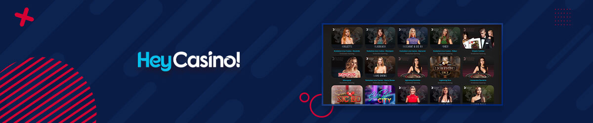 Live Casino hos HeyCasino HeyCasino - Live Casino