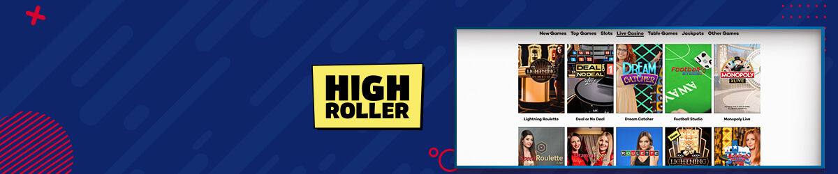Live Casino hos nettcasinoet Highroller Highroller Live Casino