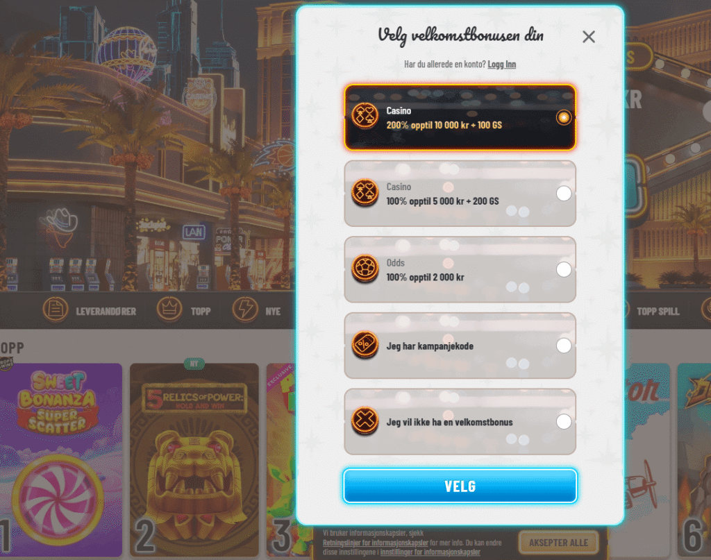 Eksklusiv velkomstbonus