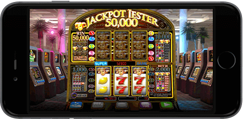 Spilleautomaten Jackpot Jester 50 000 fra NextGen Gaming på mobilen