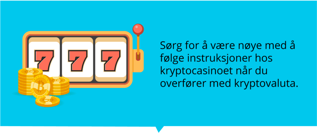 Innskudd og uttak med kryptovaluta hos online casinoer