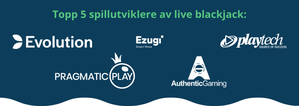 Det er flere gode spillutviklere som leverer live blackjack