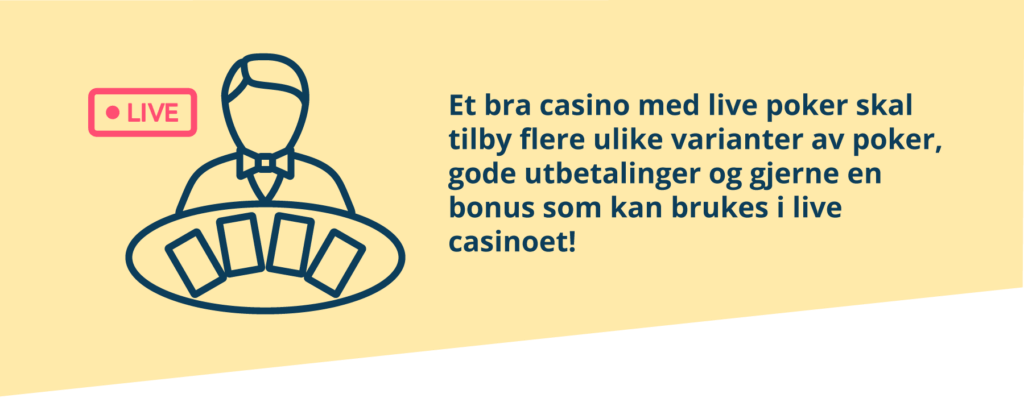 Bra casinoer med live poker har mye å tilby