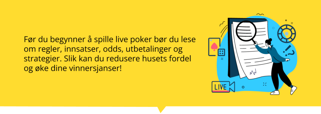 Sett deg godt inn i regler for live poker før du begynner å spille